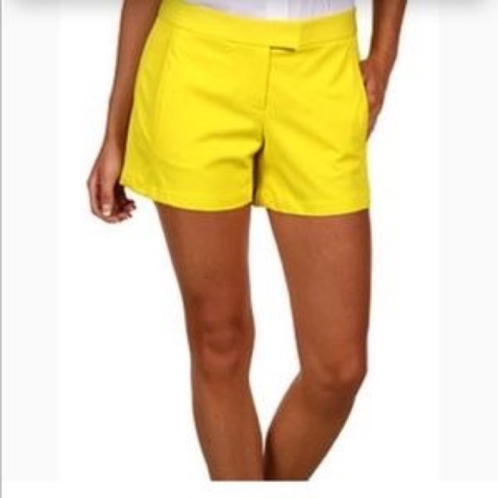 Theory Yellow ‘Noalda’ Bistretch Shorts